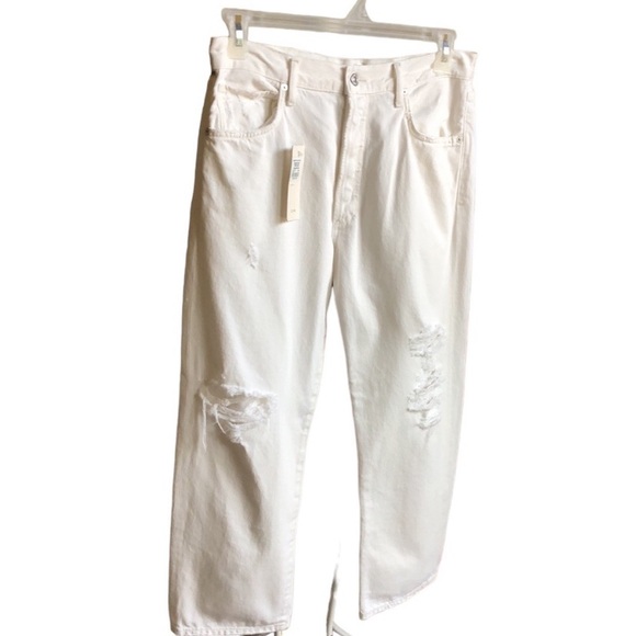 NWT Citizens of Humanity Emery Wide Leg Crop Jeans in Moonstone Winter White 29 - Picture 3 of 5